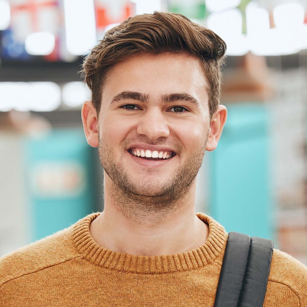 college study and education student man portrait CJXS6KY